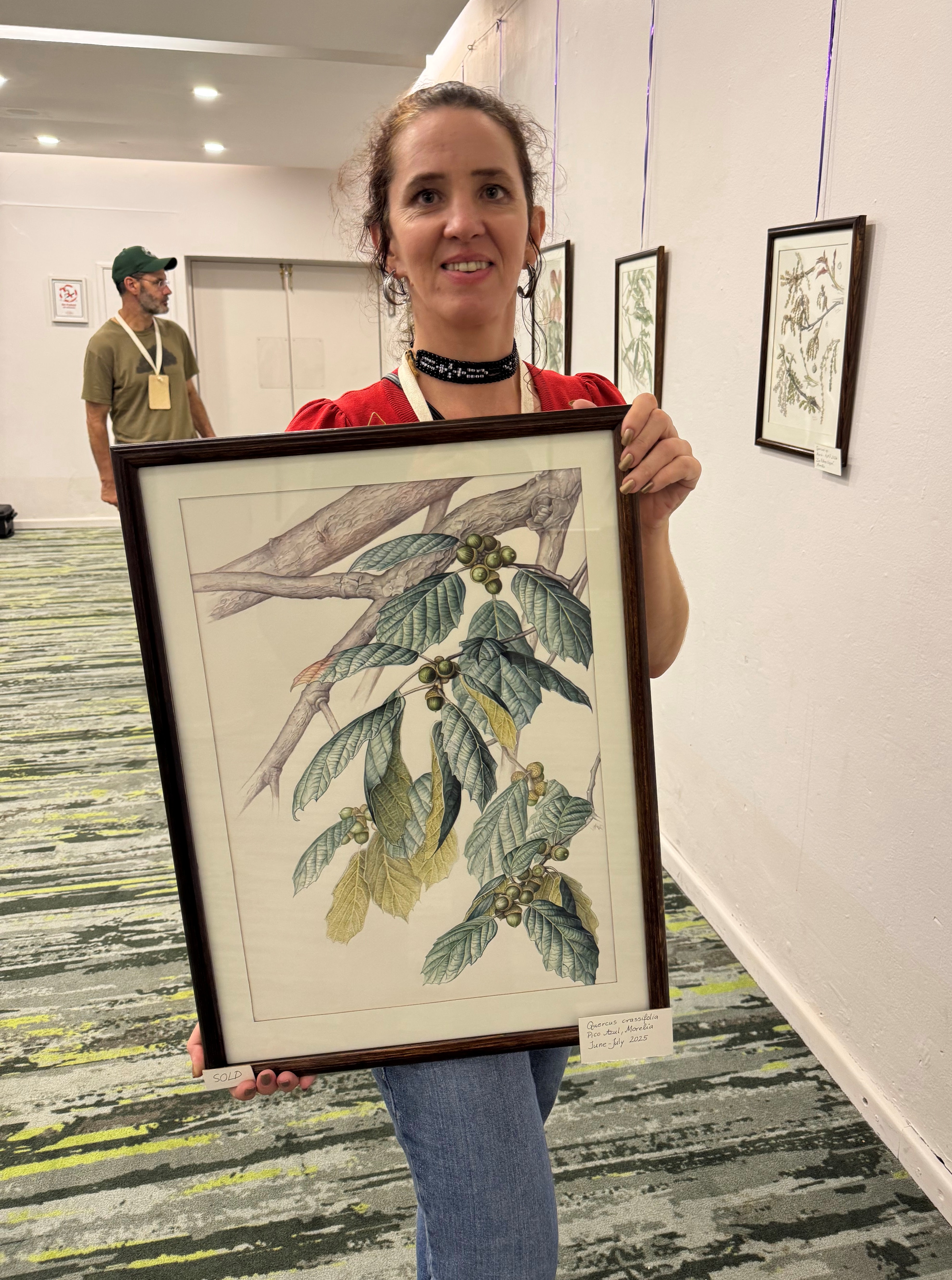 Rebeca Nowak at the botanical art exhibtion