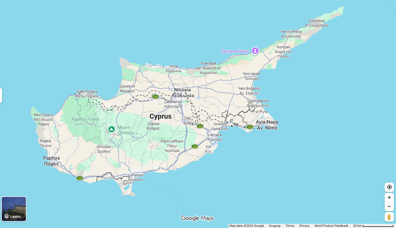 Cyprus on Google Maps