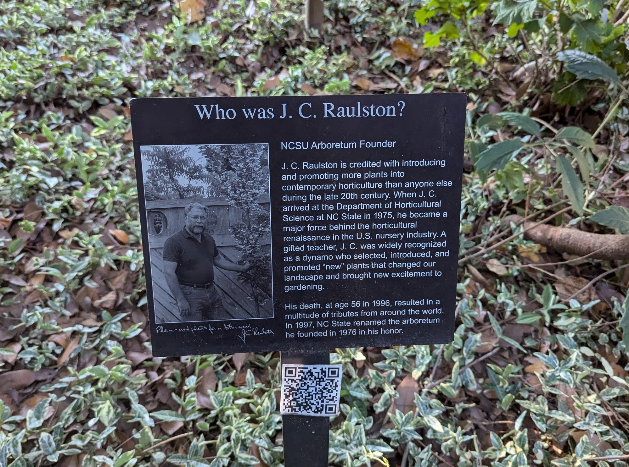 JC Raulston sign by Bryan Denig