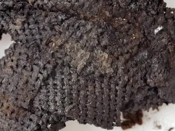 Fragment of textile made of oak bast, found at Çatalhöyük. Photo: Antoinette Rast-Eicher
