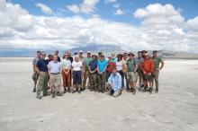 Group at salt flats near Guadalupe Mountains National Park
